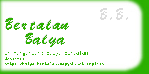 bertalan balya business card